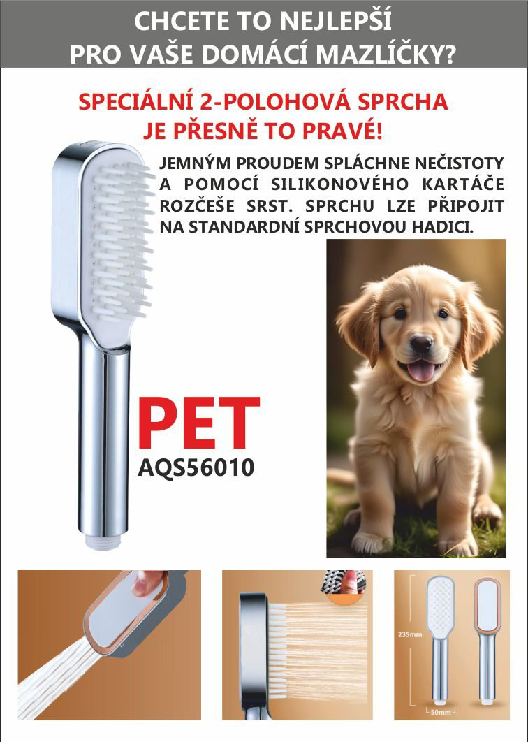 Praktická sprcha pro vaše psí mazlíčky.
